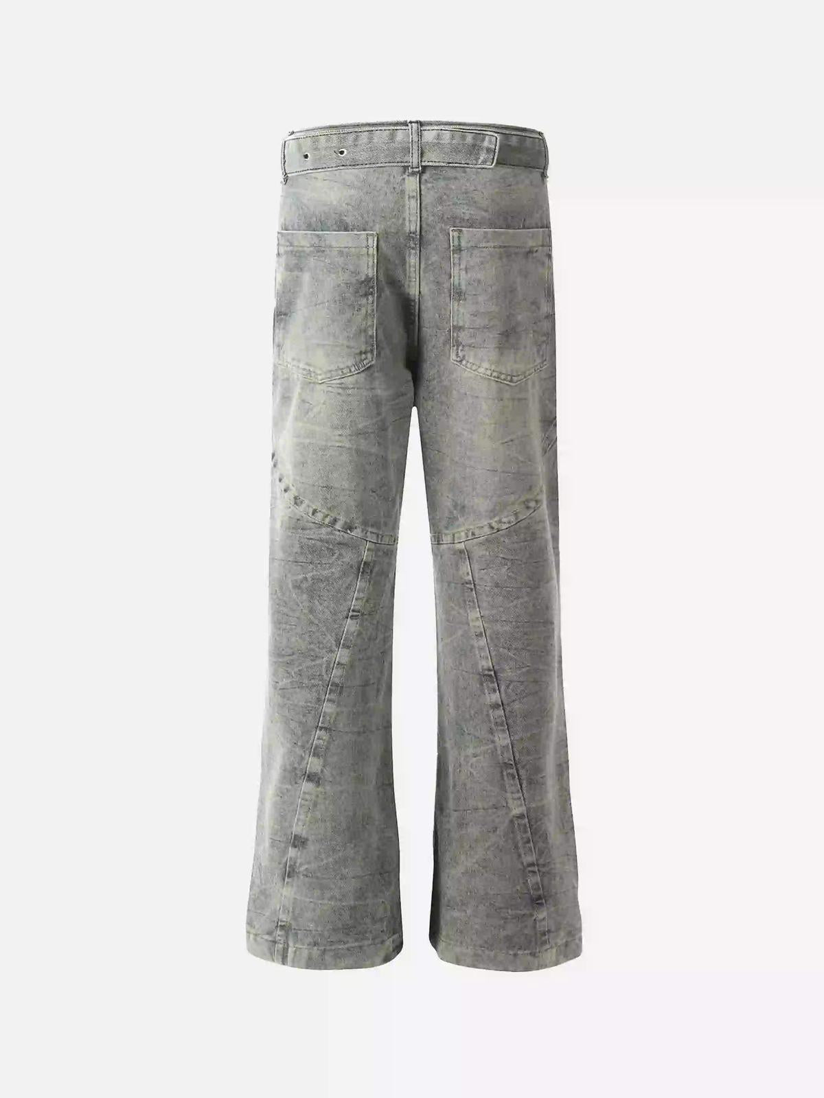Distressed Punk Jeans With Metal Belt