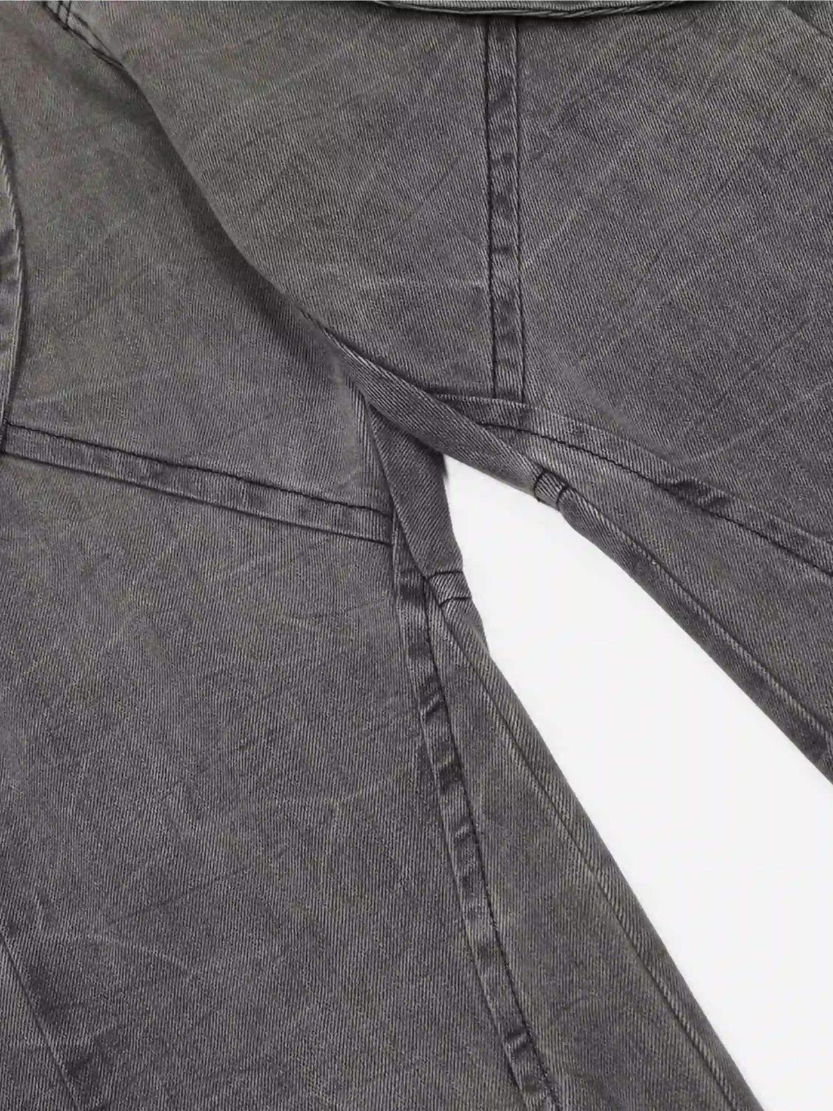 Distressed Punk Jeans With Metal Belt