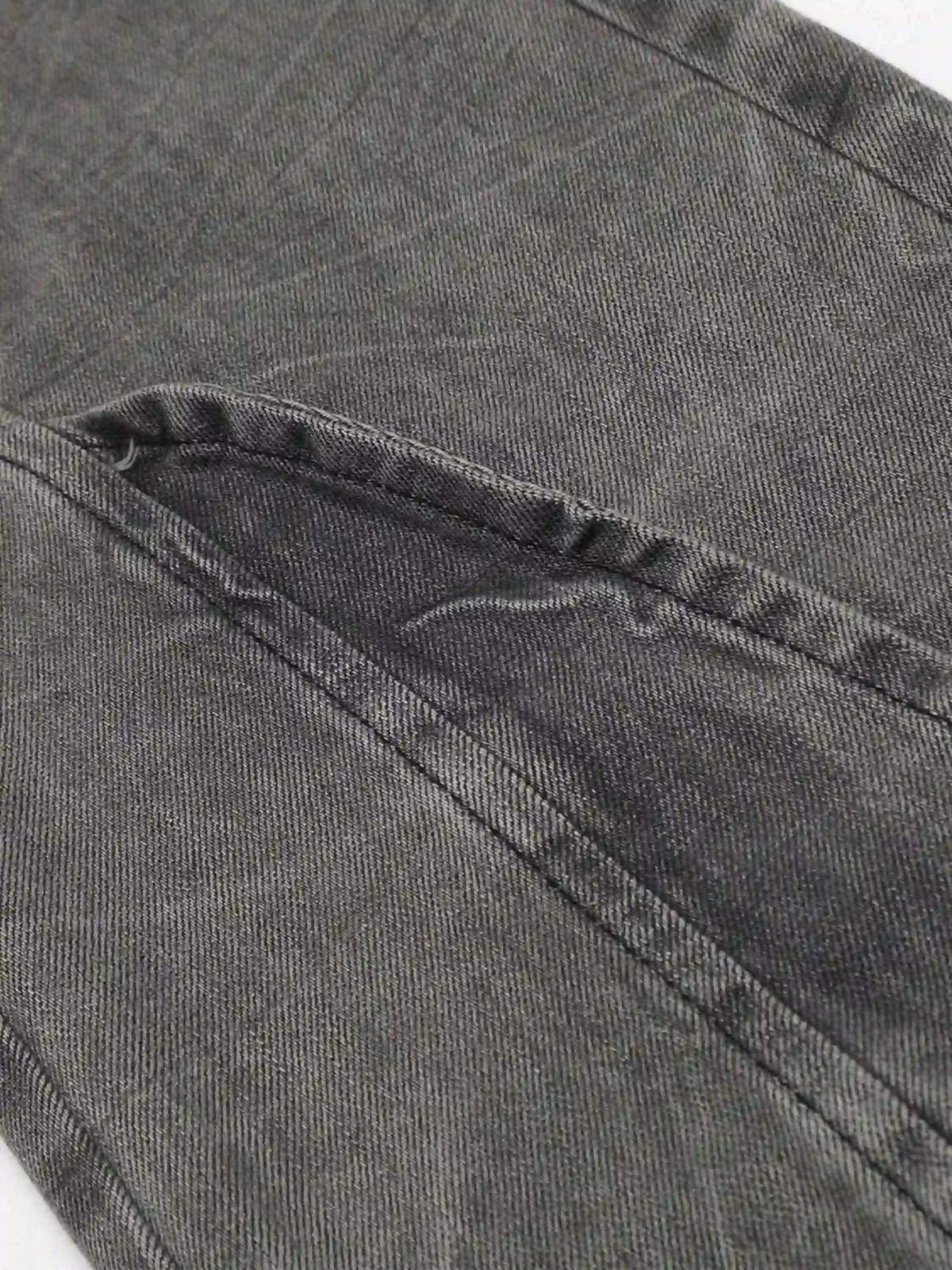 Distressed Punk Jeans With Metal Belt