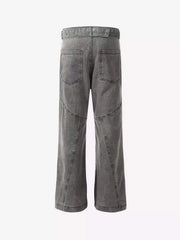 Distressed Punk Jeans With Metal Belt