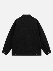 Distressed Sequin Design Denim Jacket
