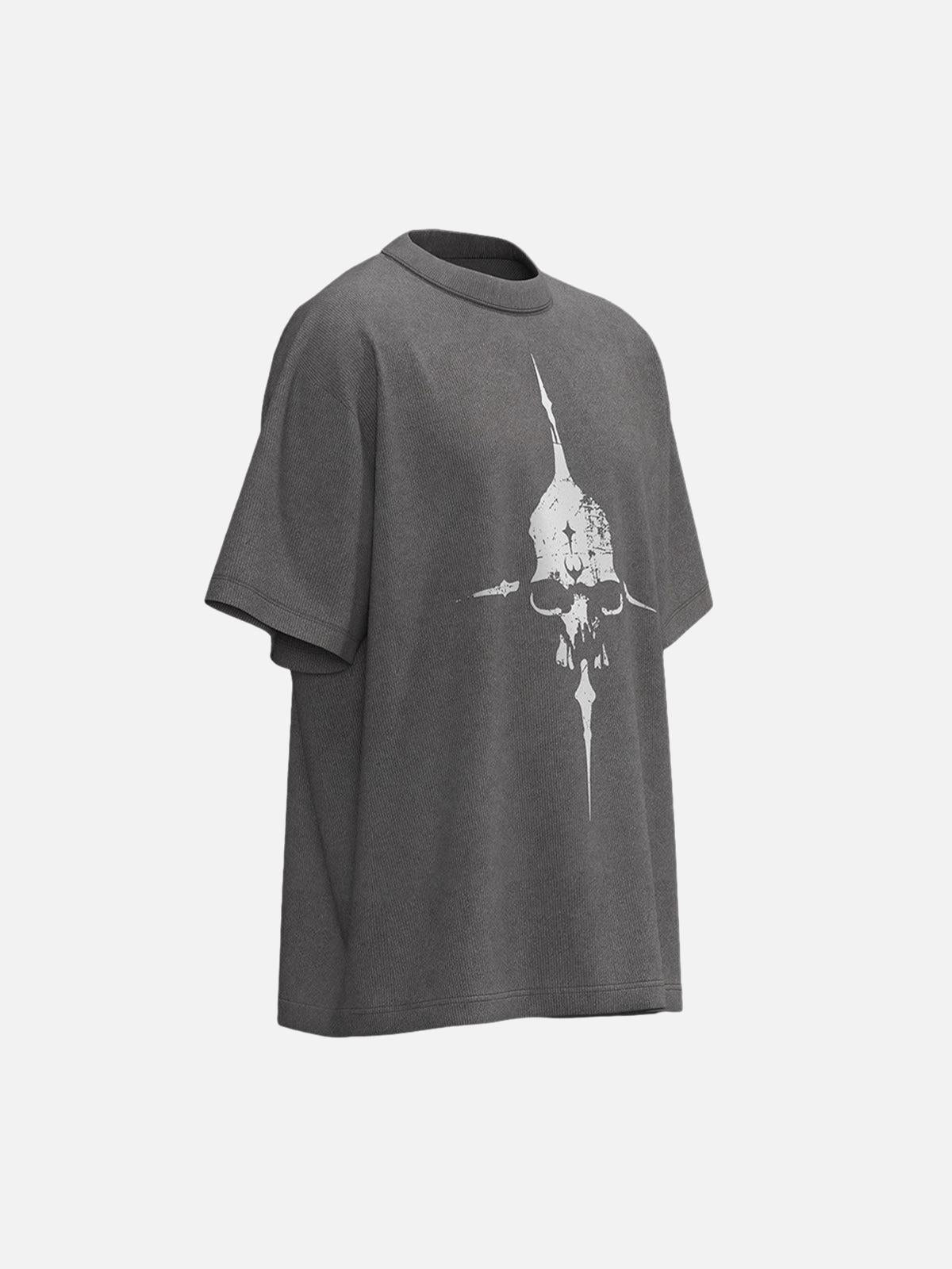 Distressed Skull Cross Graphic T-Shirt