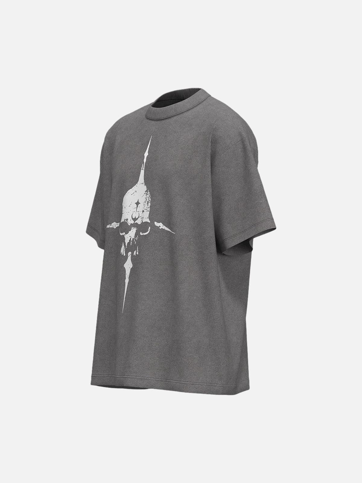 Distressed Skull Cross Graphic T-Shirt