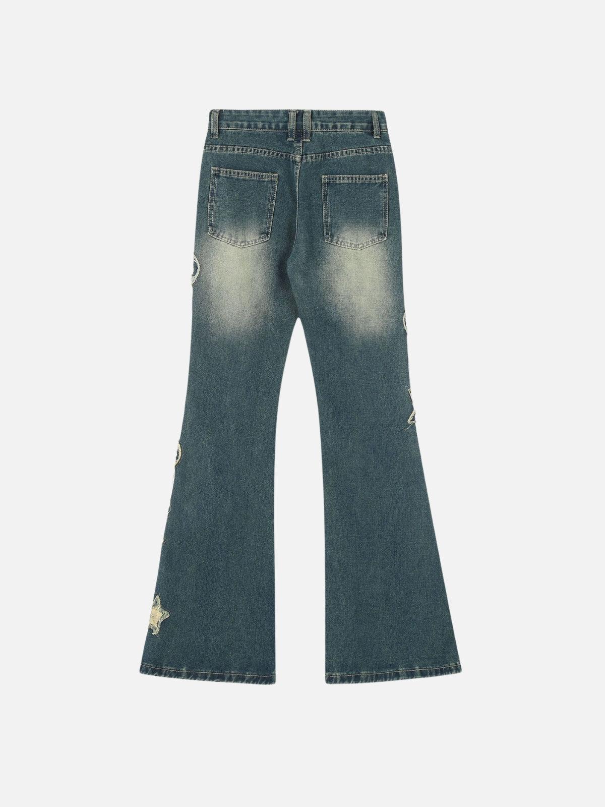 Distressed Star Heart Jeans