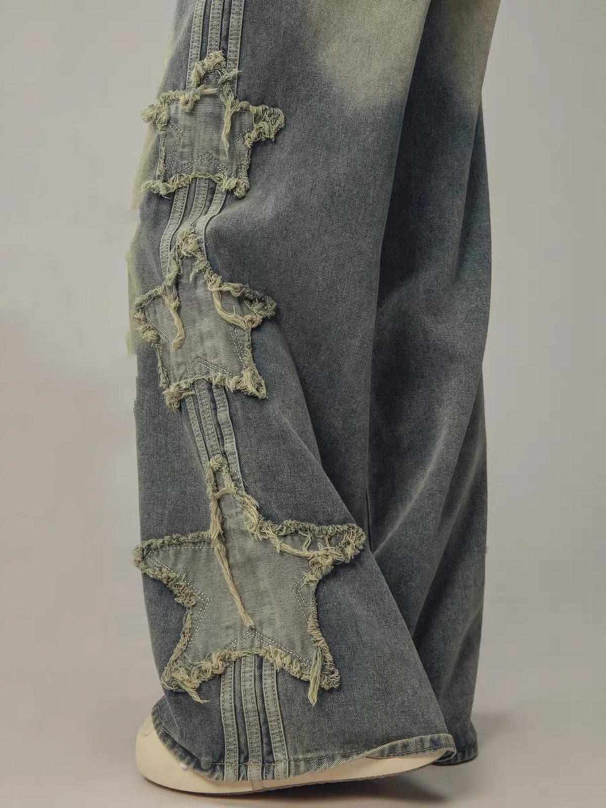 Distressed Star Patch Jeans