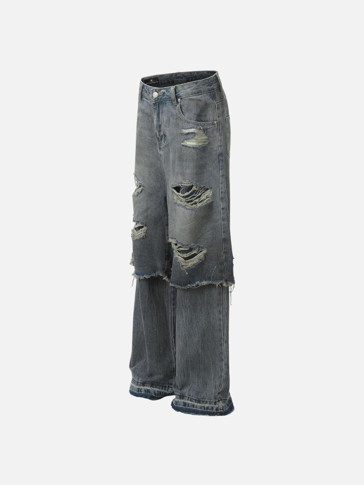 Distressed Two Layer Baggy Jeans