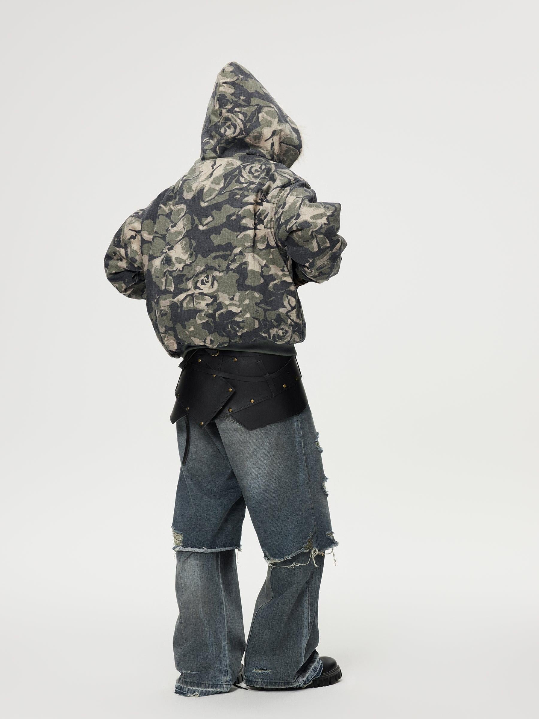 Distressed Two Layer Baggy Jeans