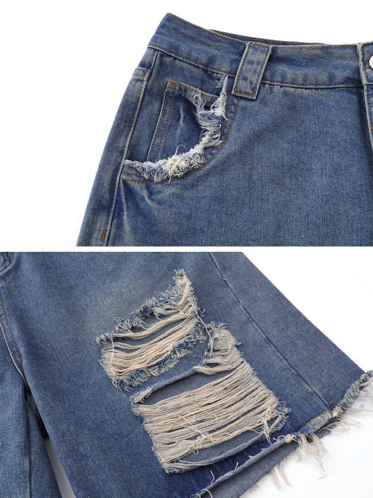 Distressed Vintage Ripped Jorts