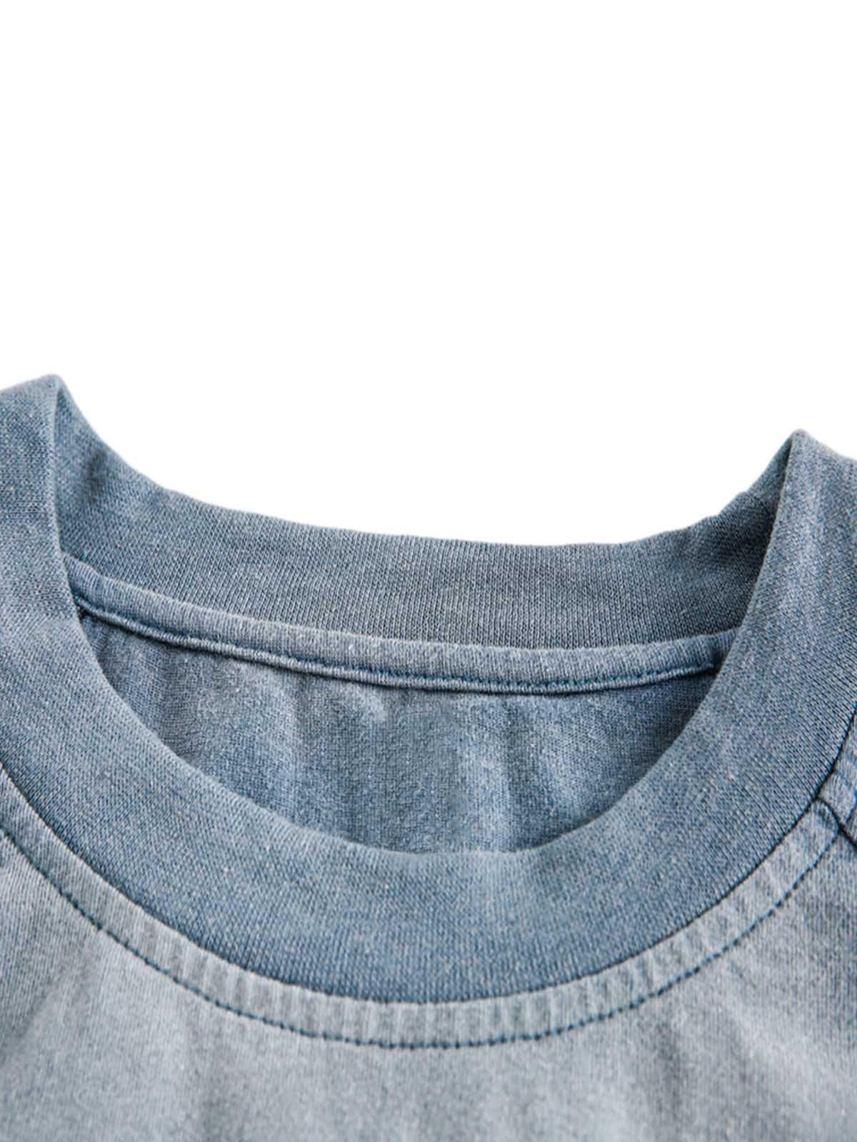 Distressed Washed Embroidered Gradient Vest