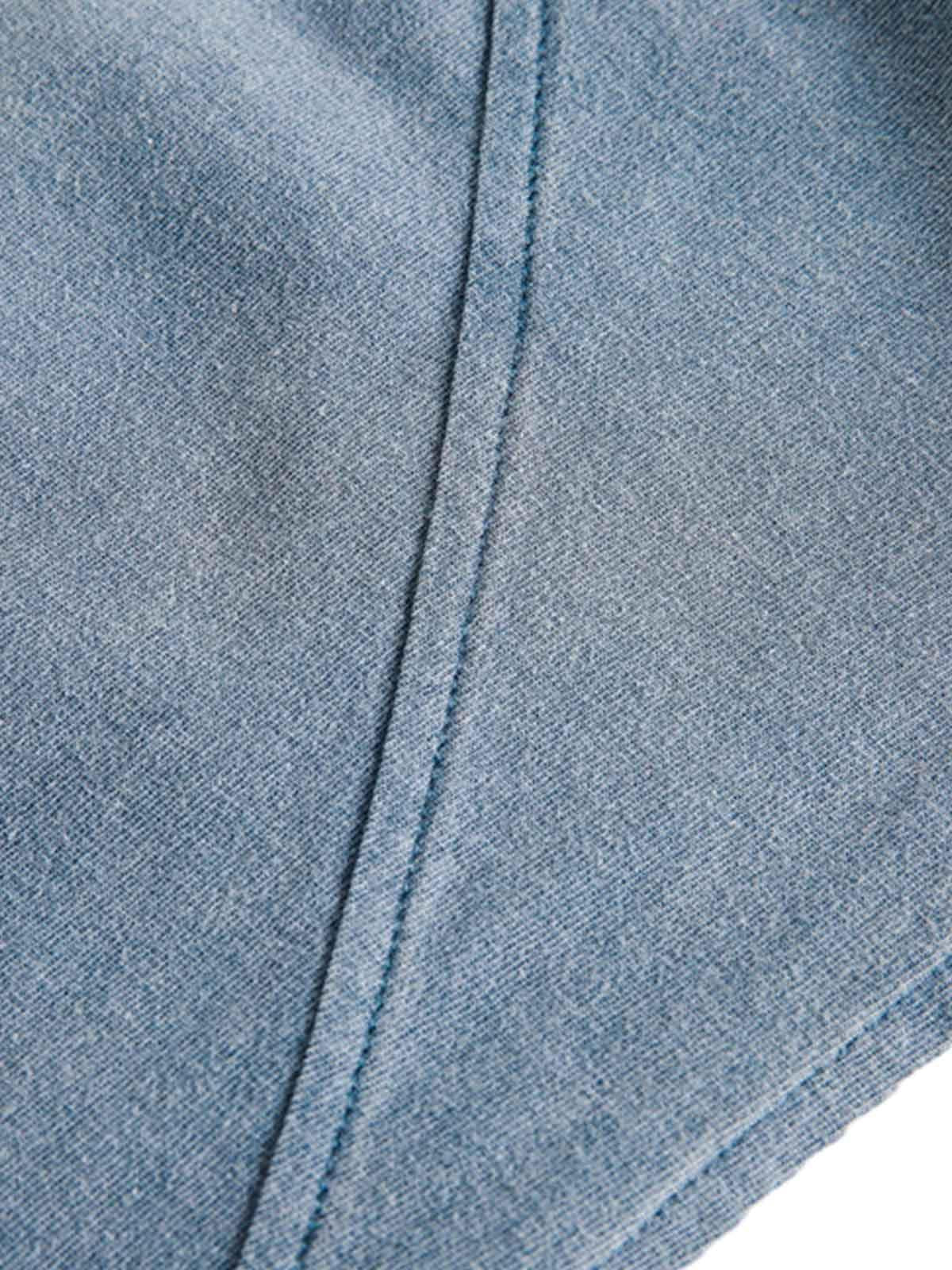 Distressed Washed Embroidered Gradient Vest