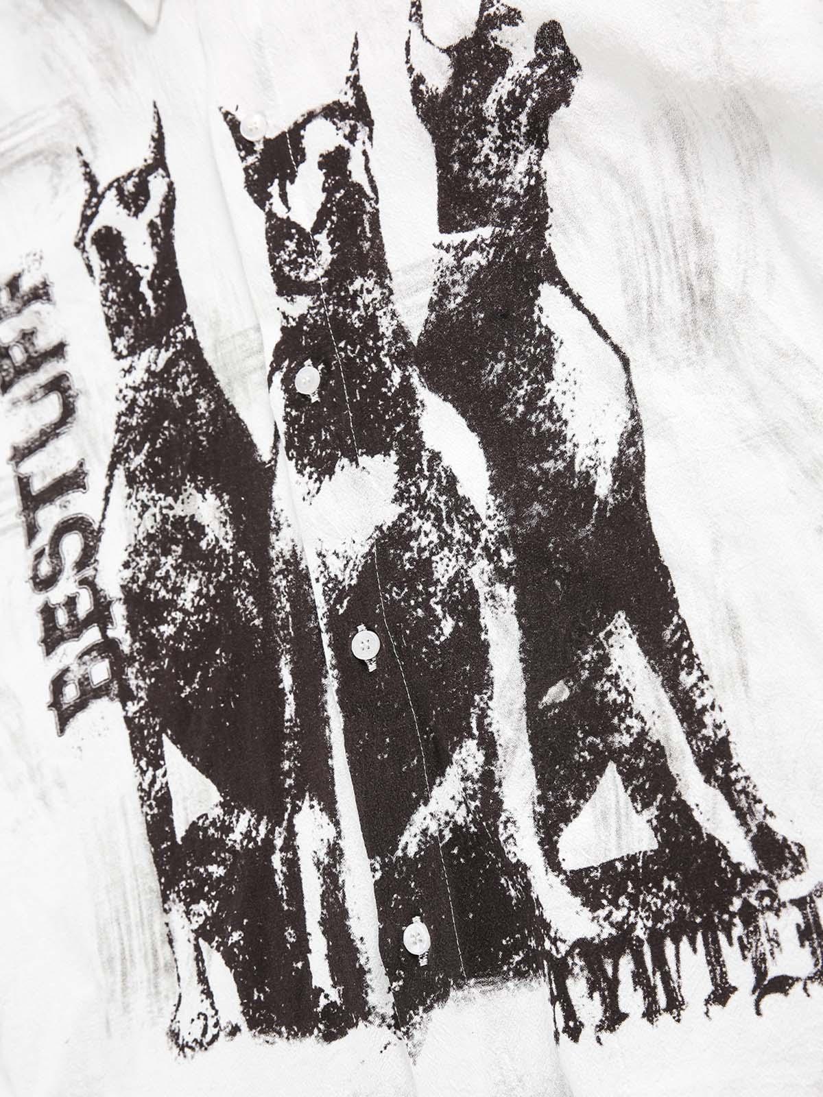 Doberman Print Short Sleeve Shirt