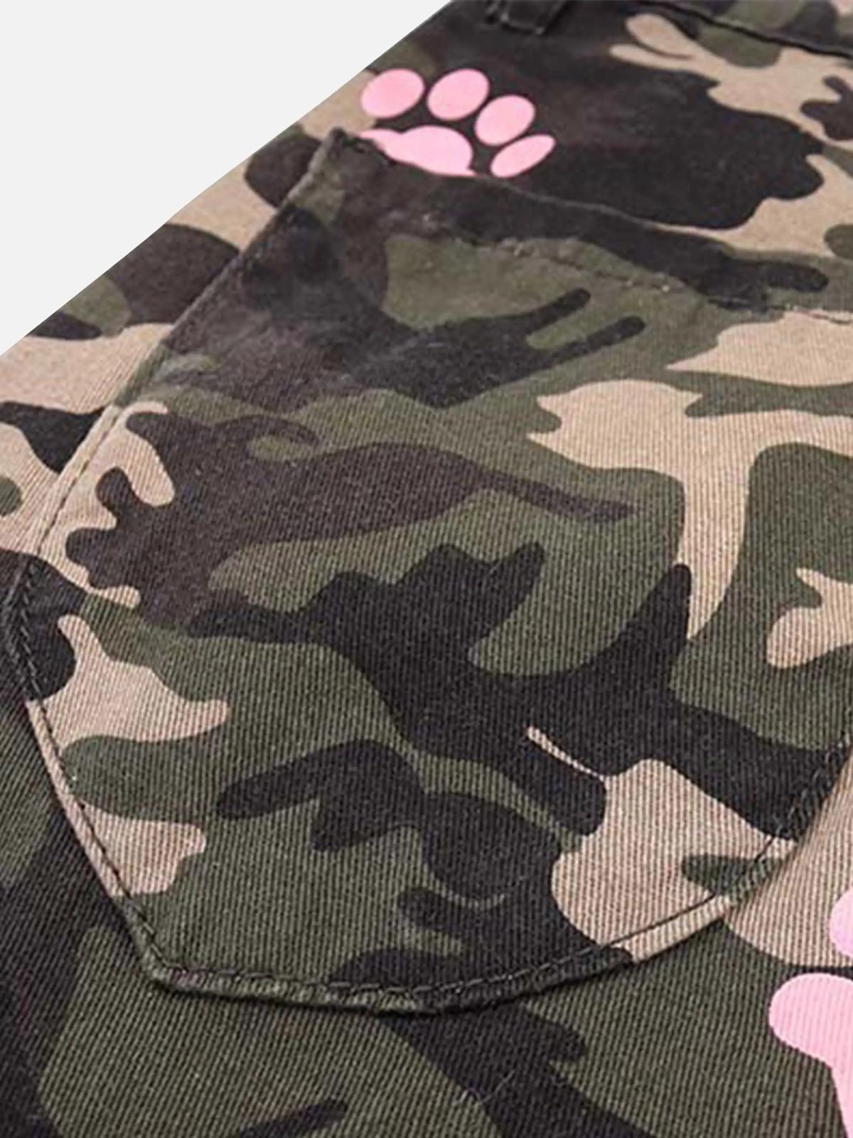 Dog Paw Print Camouflage Pants