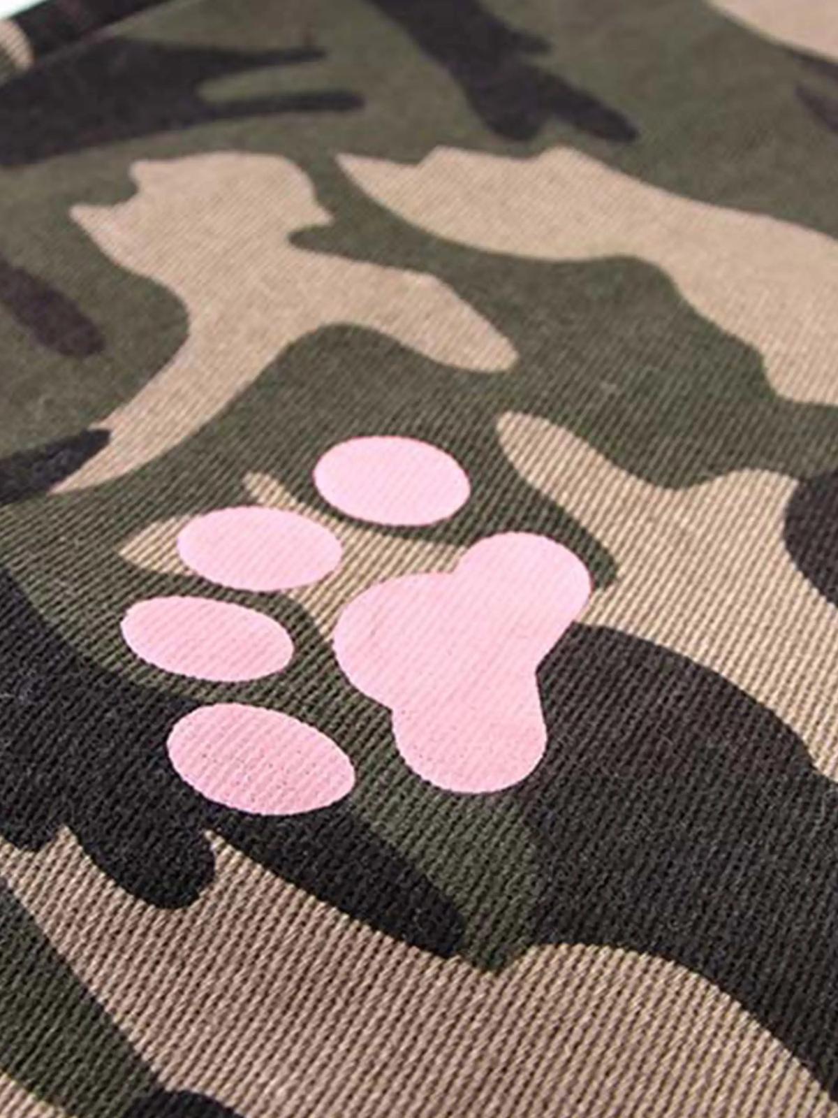 Dog Paw Print Camouflage Pants