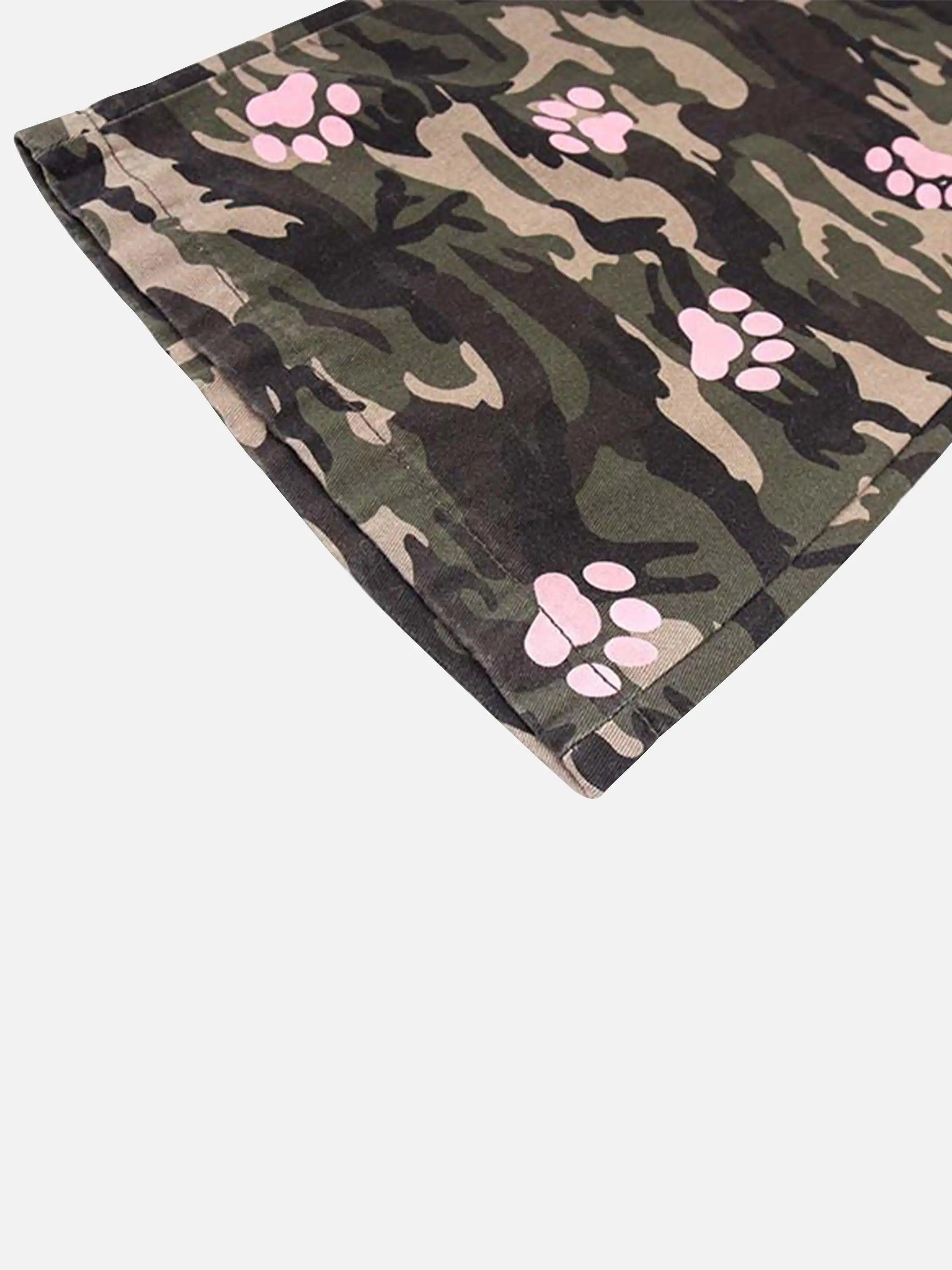 Dog Paw Print Camouflage Pants