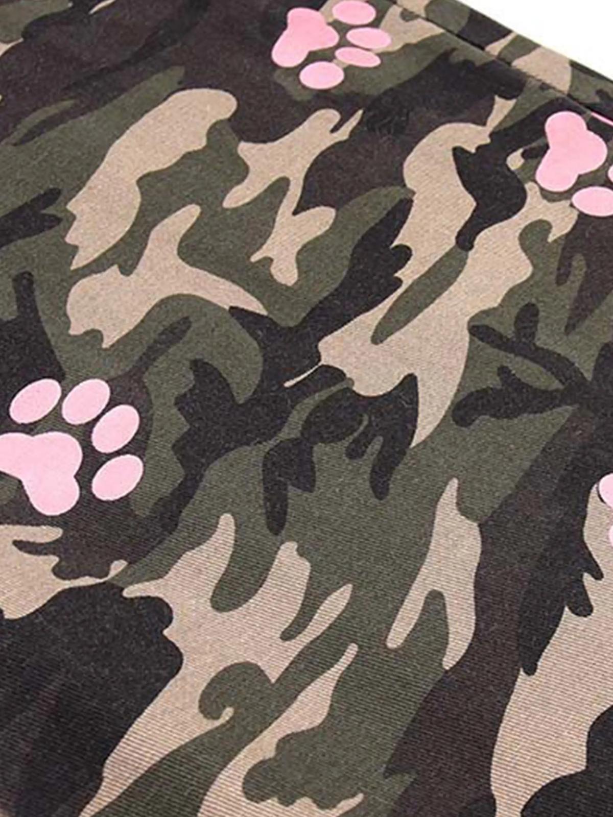 Dog Paw Print Camouflage Pants