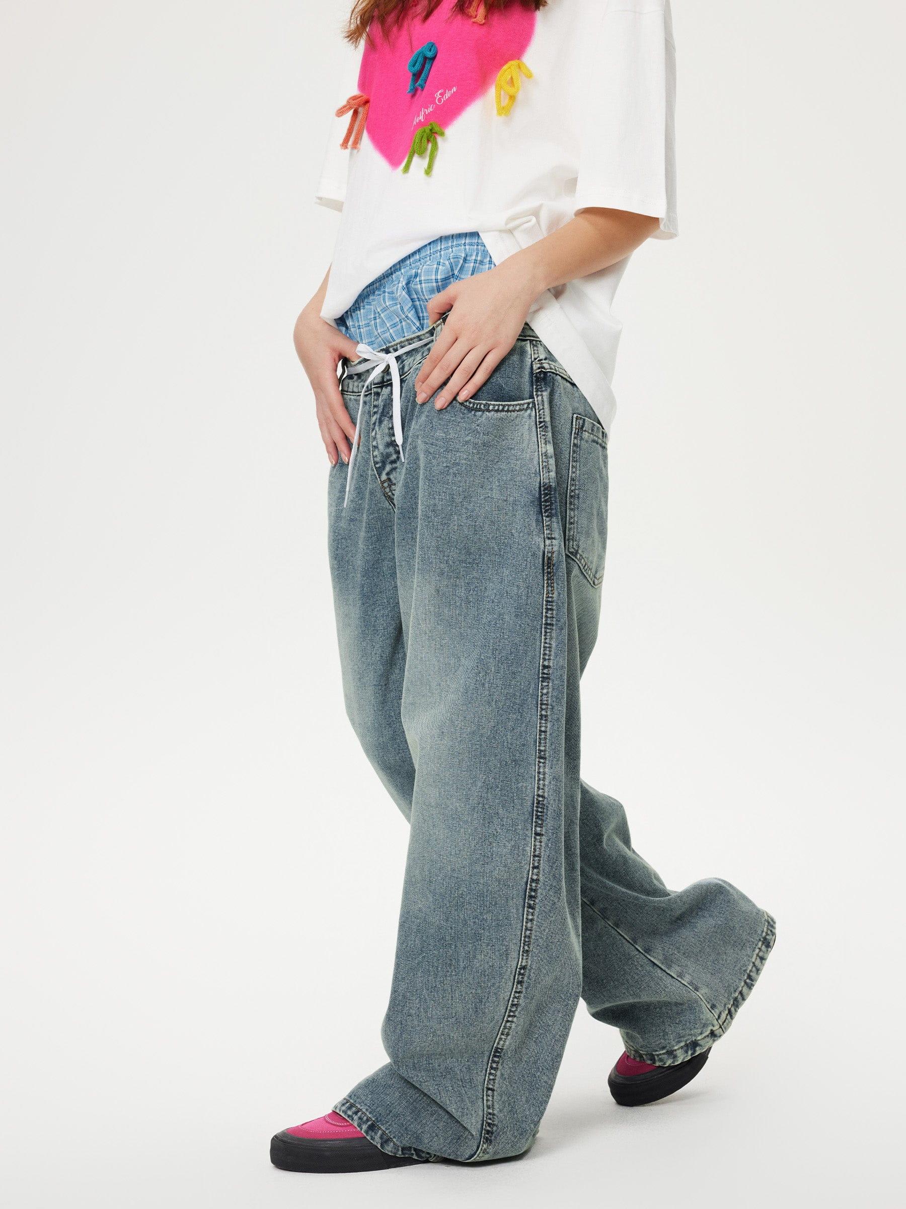 Double Waist Loose Sagging Jeans