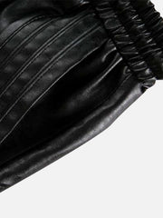 Drawstring Faux Leather Shorts