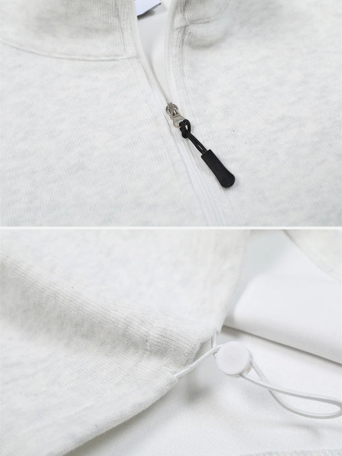Drawstring Hem Stand Collar Sweatshirt