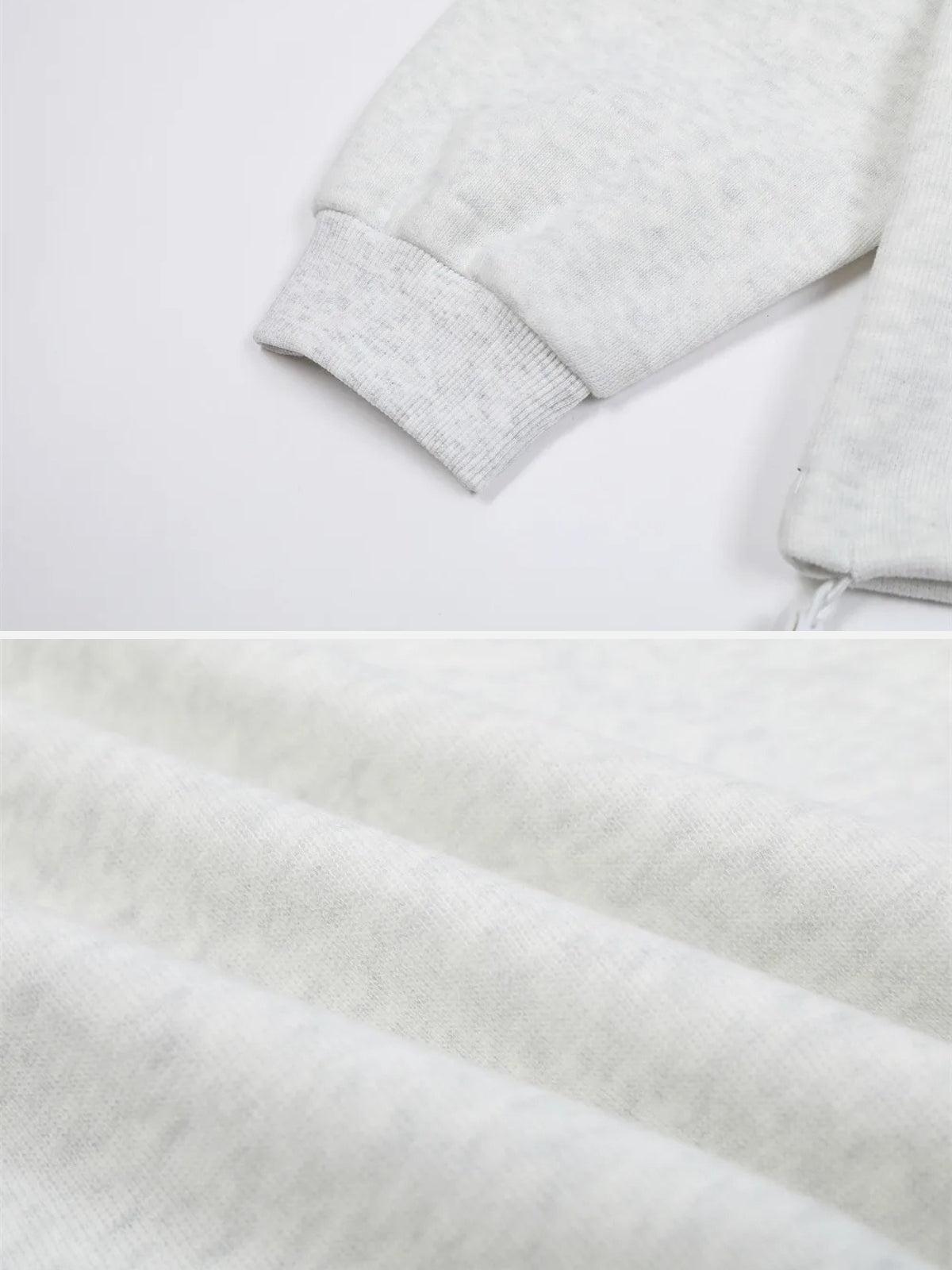 Drawstring Hem Stand Collar Sweatshirt