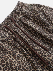 Drawstring Leopard Print Shorts