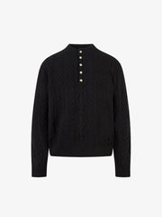 Vintage Diamond Knit Half Placket Sweater