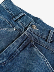 Deconstructed Pleated Ripped Blade Cut Jeans