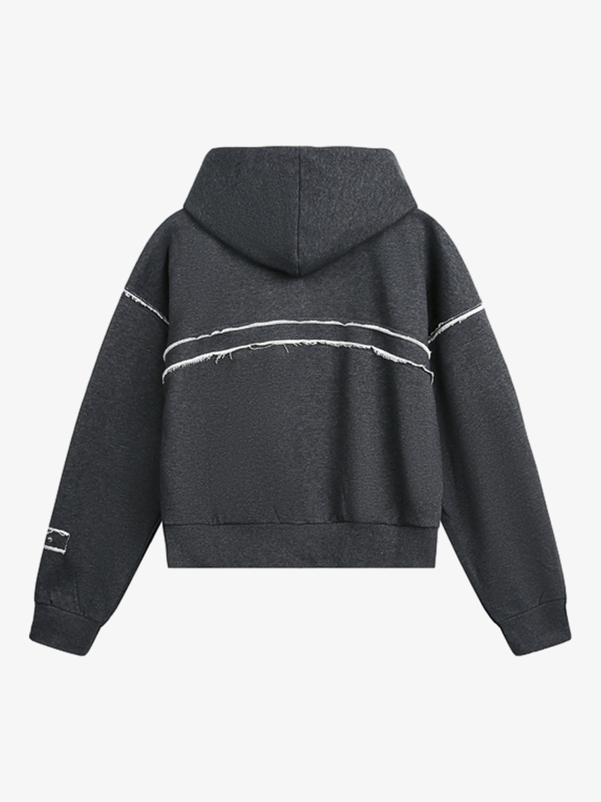 Destroyed Threaded Frayed Hooded Sweatshirt