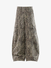Vintage Leopard Print Cargo Barrel Pants