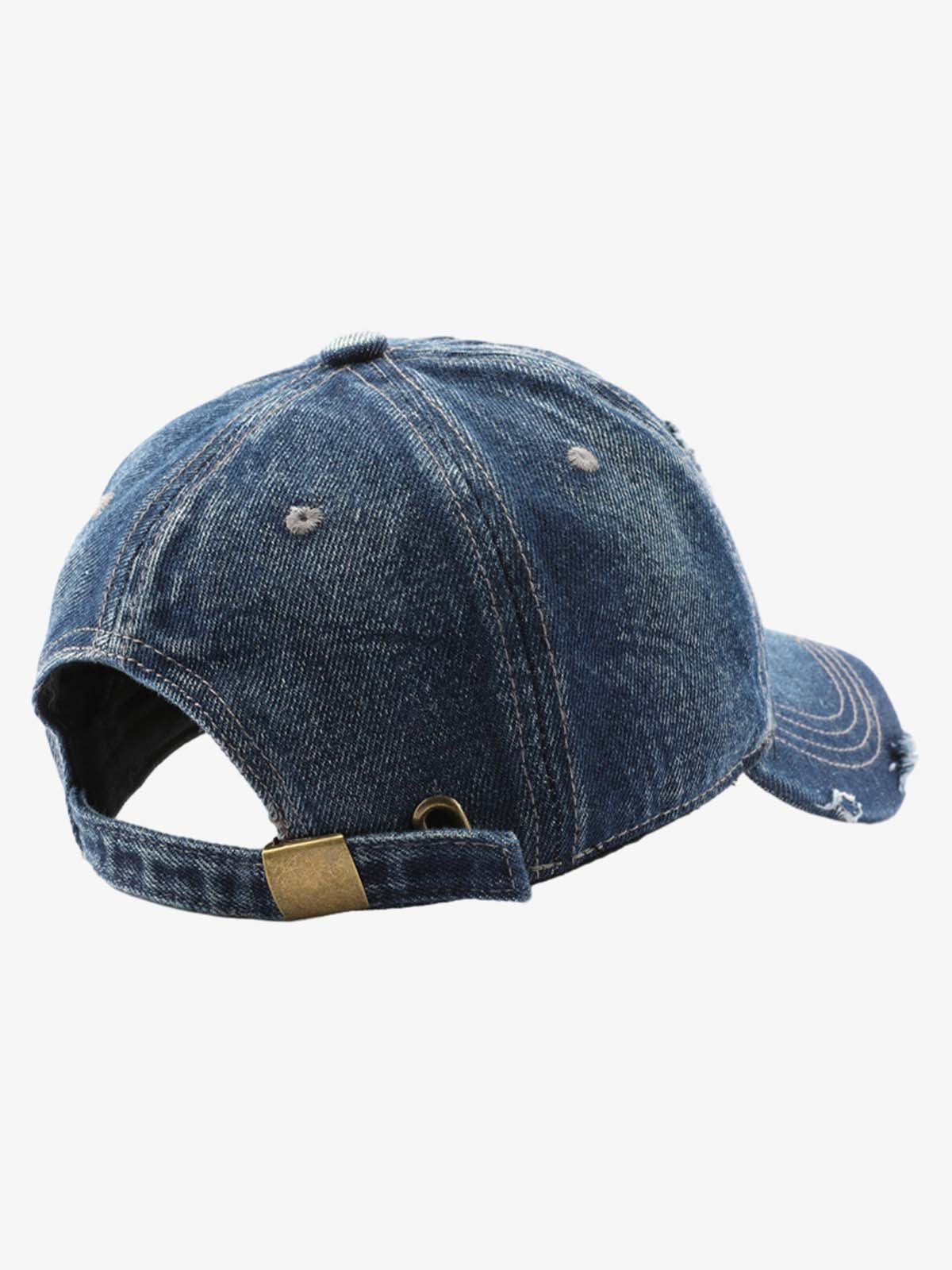 Retro Washed C Distressed Denim Baseball Cap