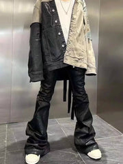 High Street RO Coated Washed Slightly Flared Jeans