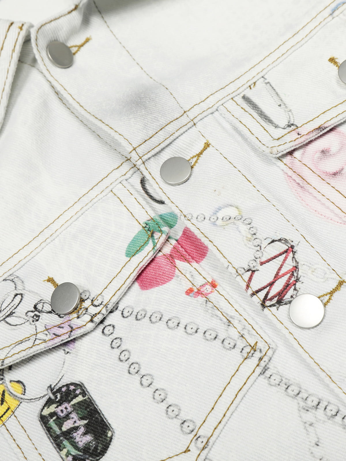 Vintage 3D Graphic Denim Jacket