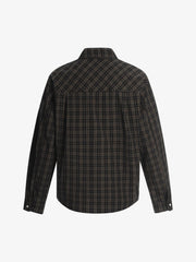 Street Print Lettering Plaid Long-Sleeve Shirt