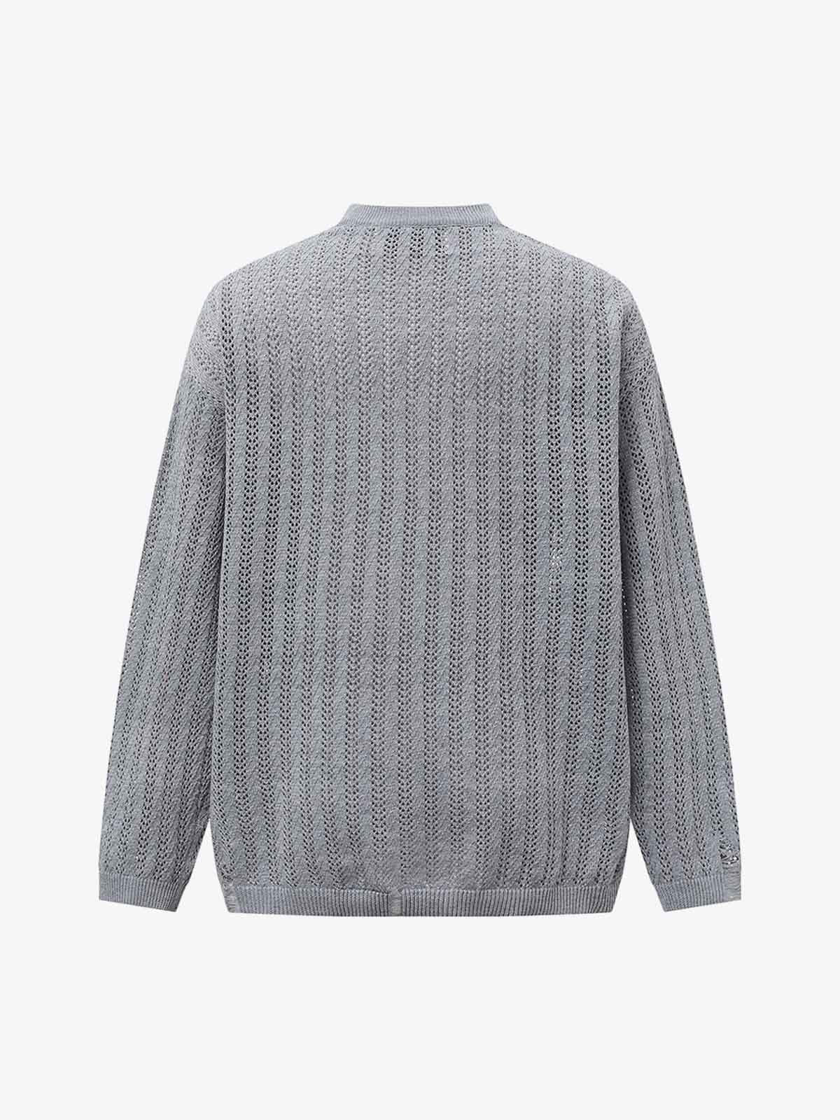 Streetwear Retro Hollow-Out Knit Sweater