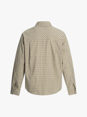 Street Print Lettering Plaid Long-Sleeve Shirt