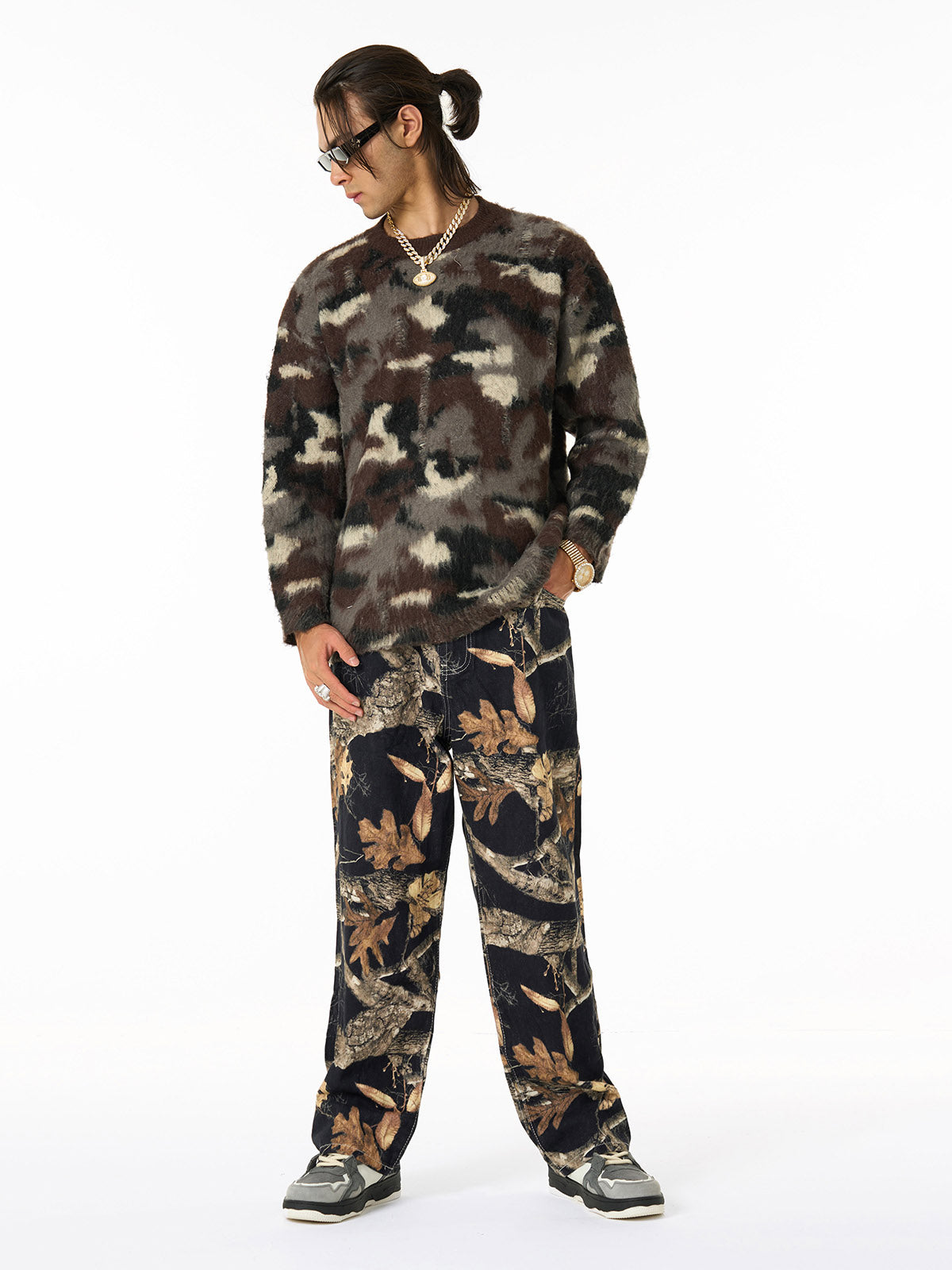 Street Camouflage Crew Neck Sweater