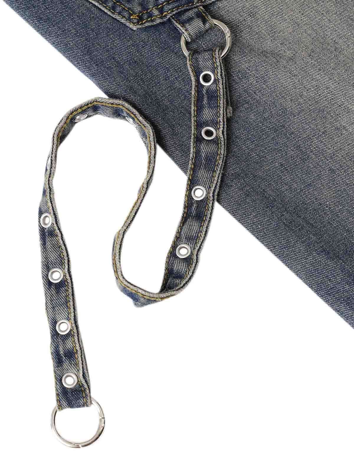 Washed Distressed Baggy Jeans