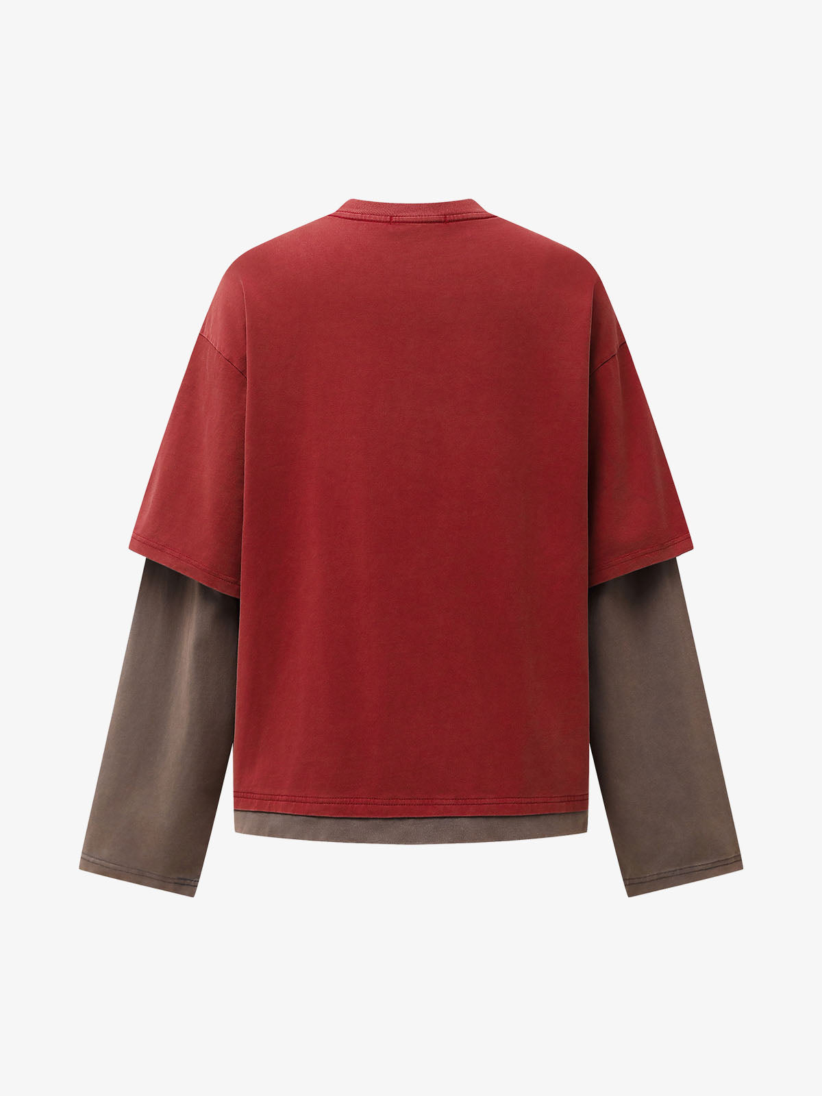 Street Color Matching Faux Two-Piece Printed T-Shirt