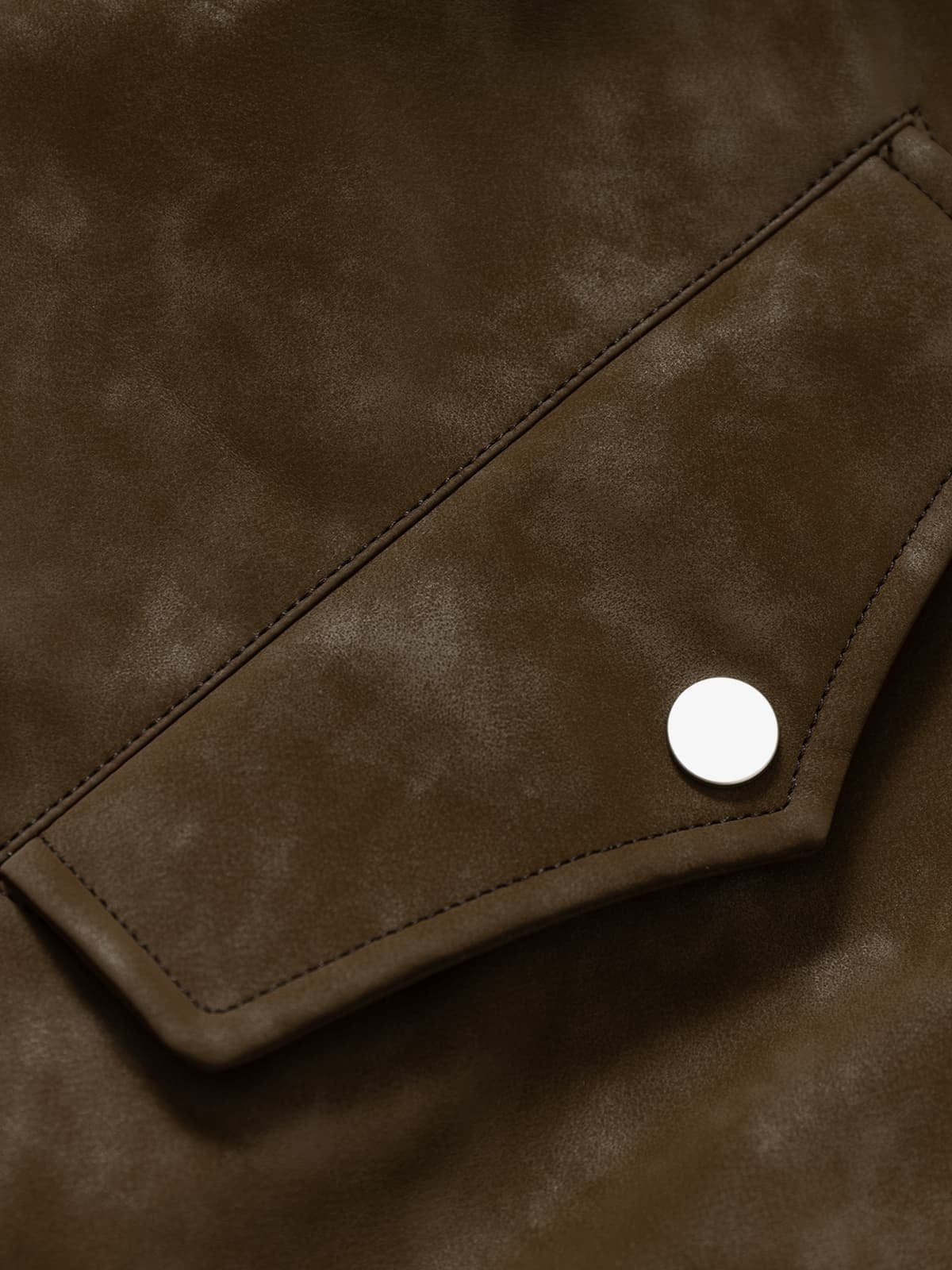 Vintage Leather and Sherpa Patchwork Webbing Cotton Jacket
