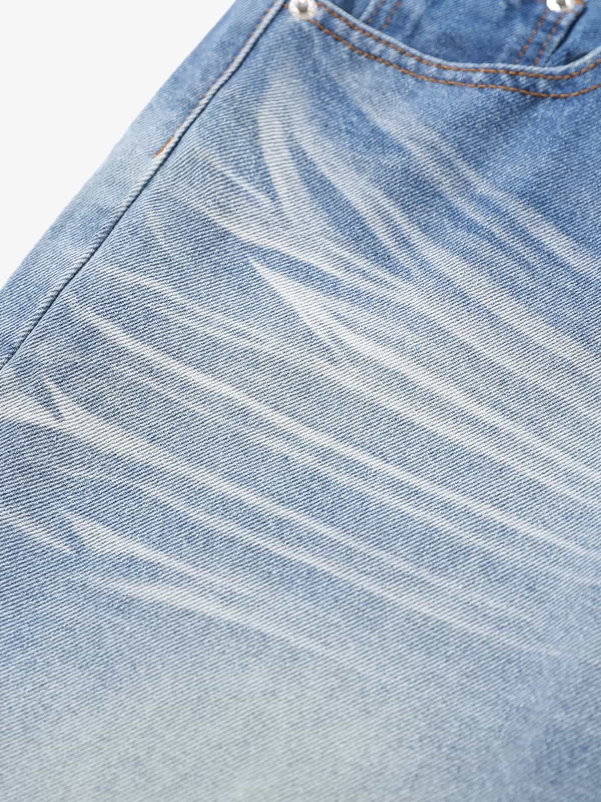 Vintage Washed Beard Pattern Machete Jeans