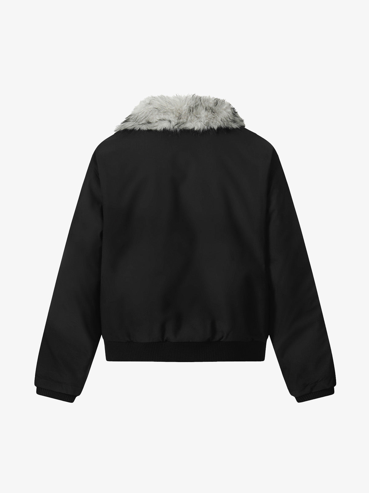 Vintage Dirty Dyed Washed Faux Fur Collar Padded Jacket