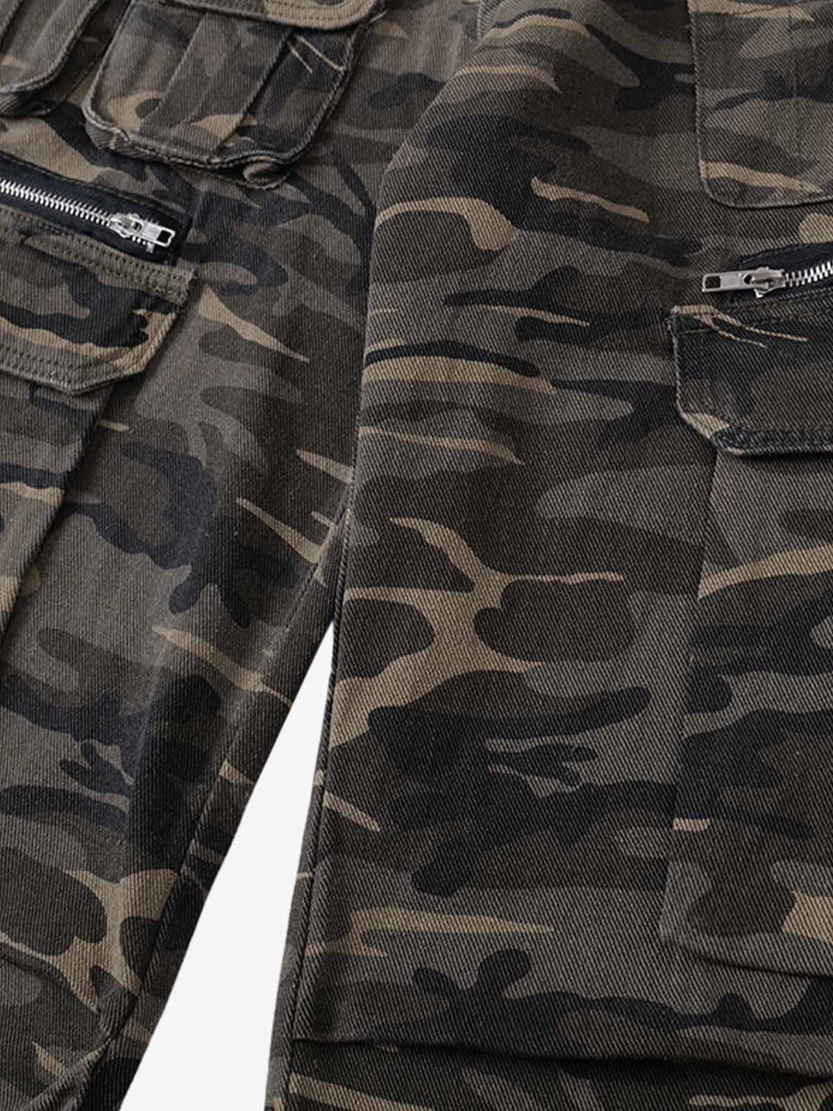 Functional Camouflage Multi-Pocket Work Pants