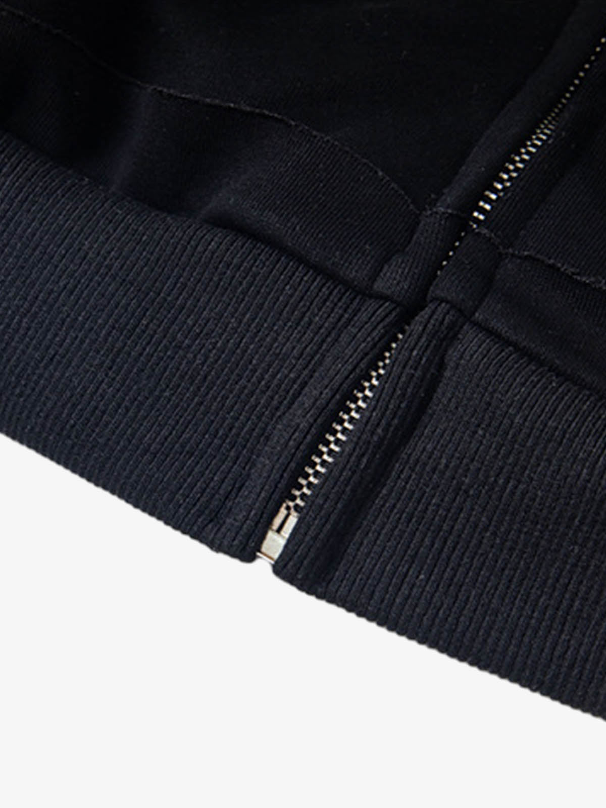 Retro Diamond Beaded Letter Zip Hooded Sweatshirt