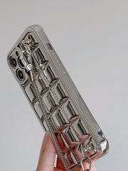 Electroplate Block Heart Chain Mobile Phone Case