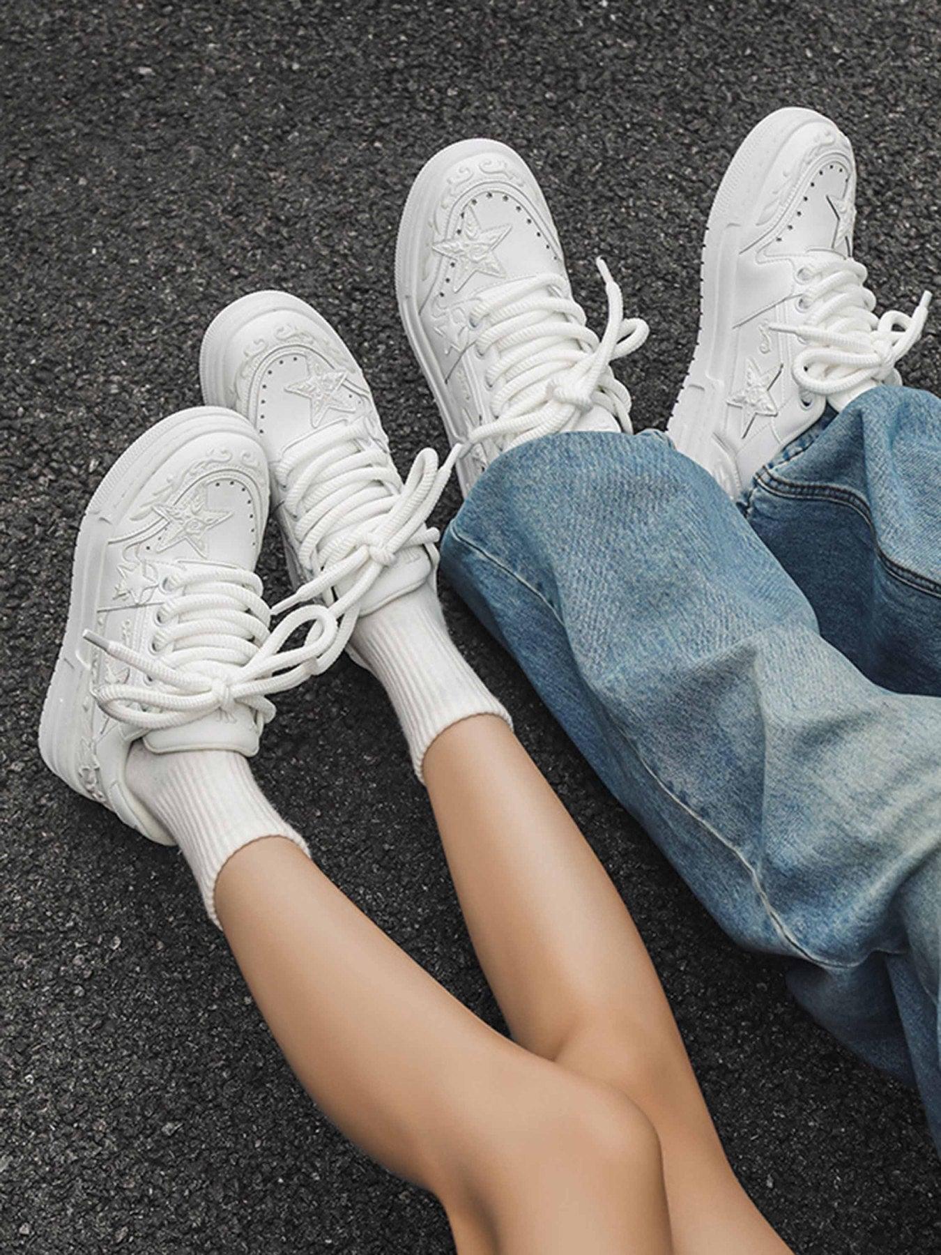 Embossed Stars Casual Board Shoes
