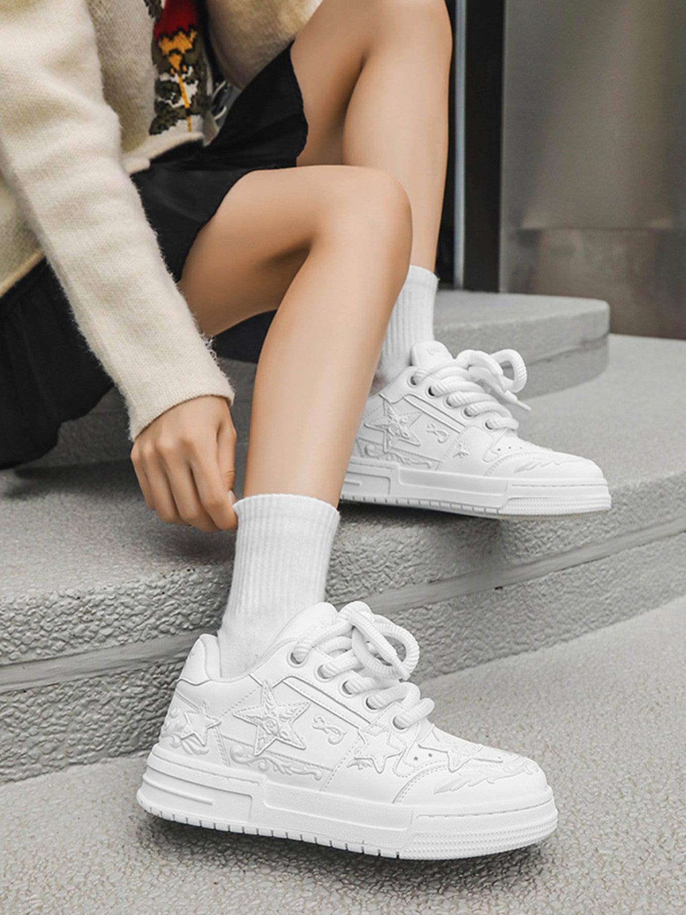 Embossed Stars Casual Board Shoes