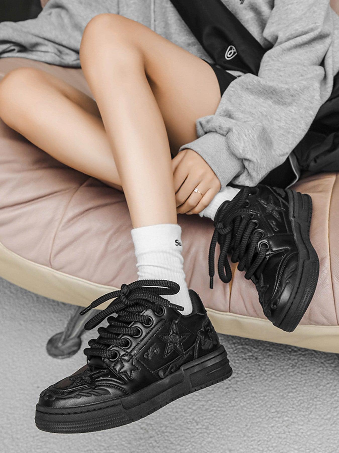 Embossed Stars Casual Board Shoes