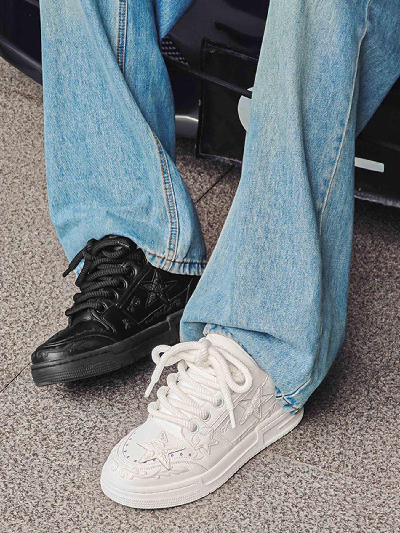 Embossed Stars Casual Board Shoes