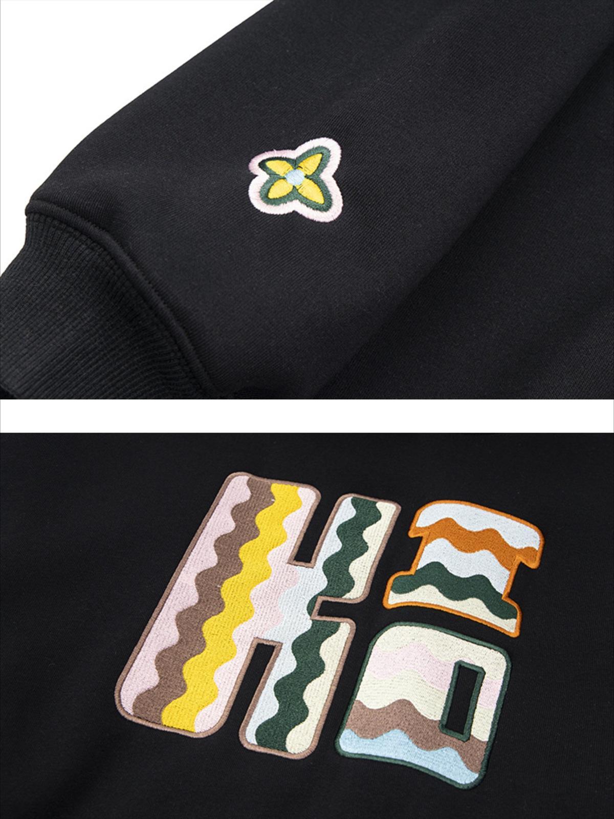Embroidered Contrast Check Hoodie