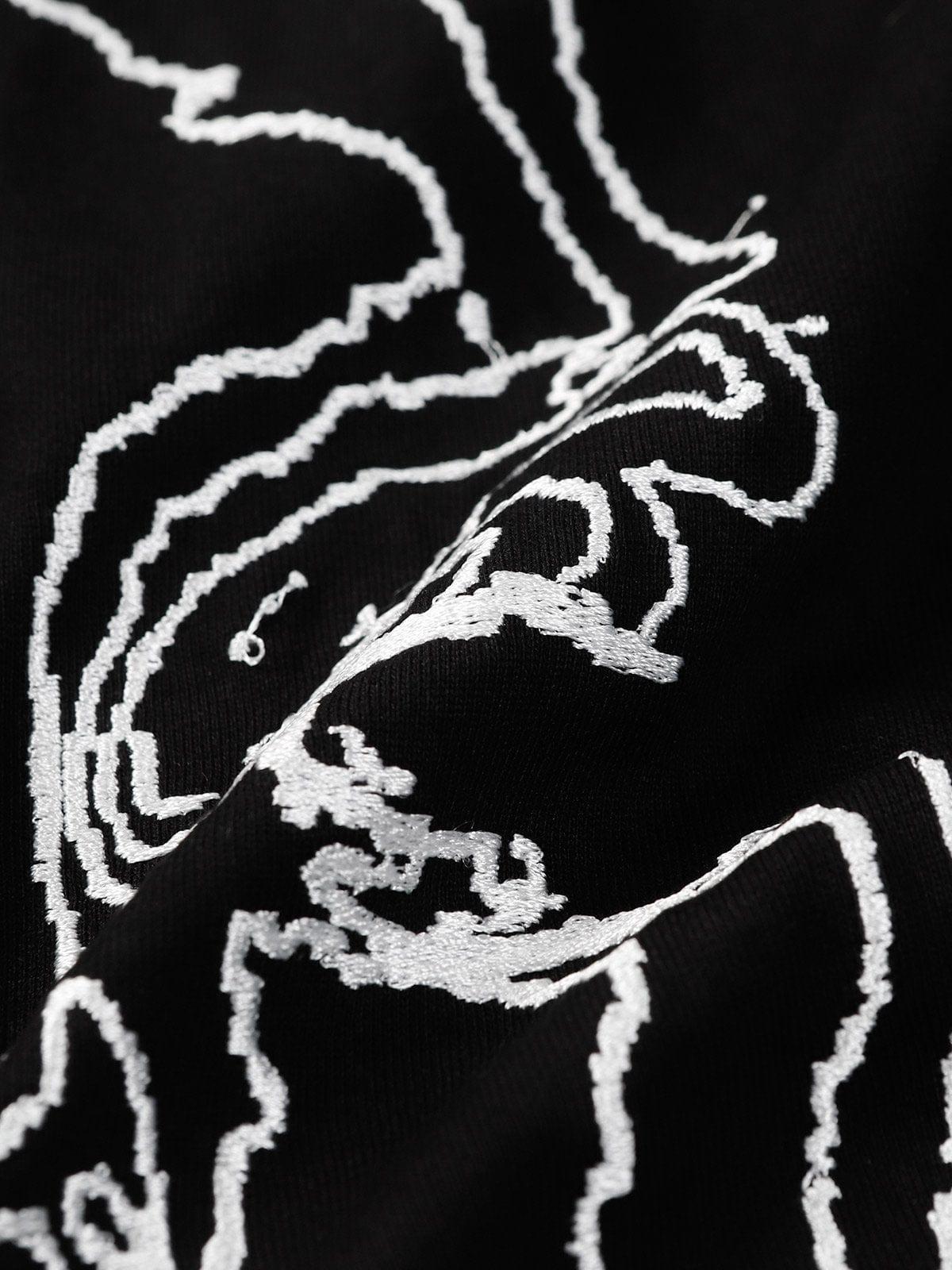 Embroidery Abstract Face Tee