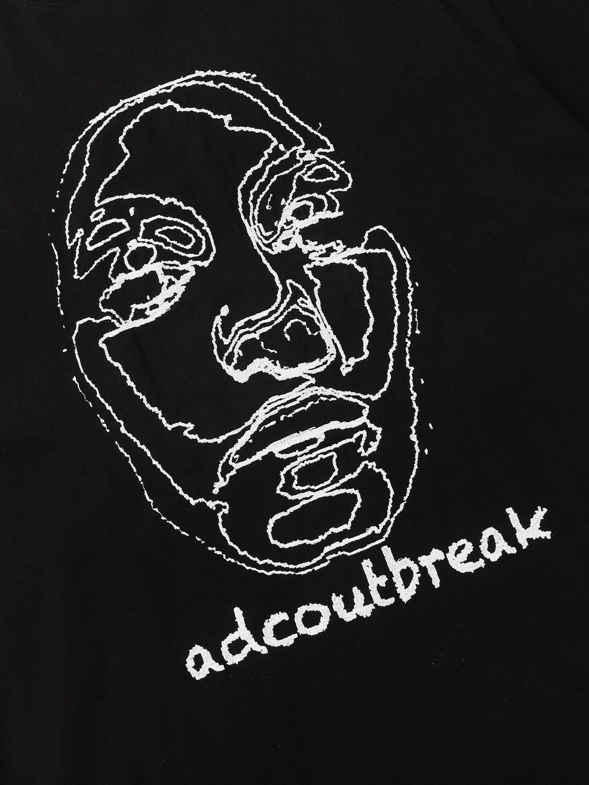 Embroidery Abstract Face Tee